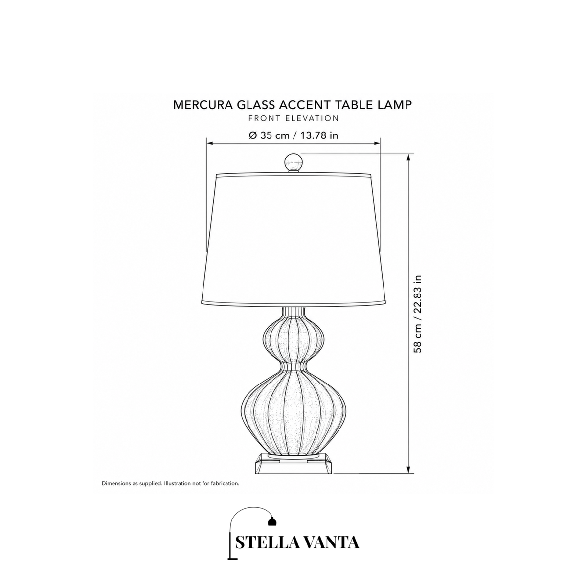 Mercura Glass Accent Table Lamp