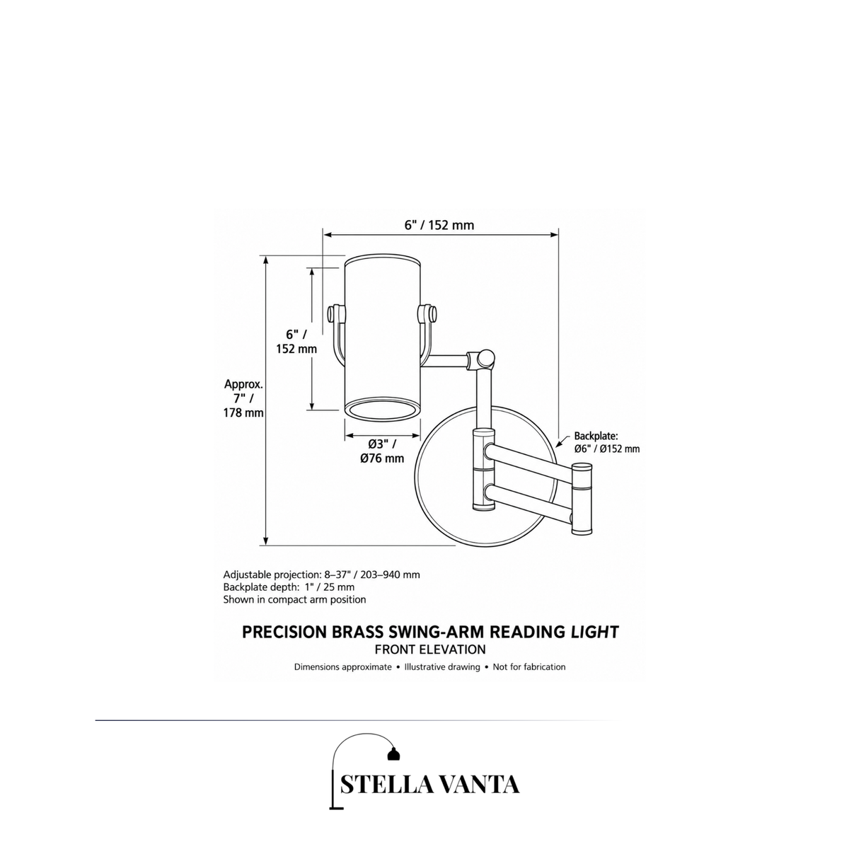 Precision Brass Swing-Arm Reading Light