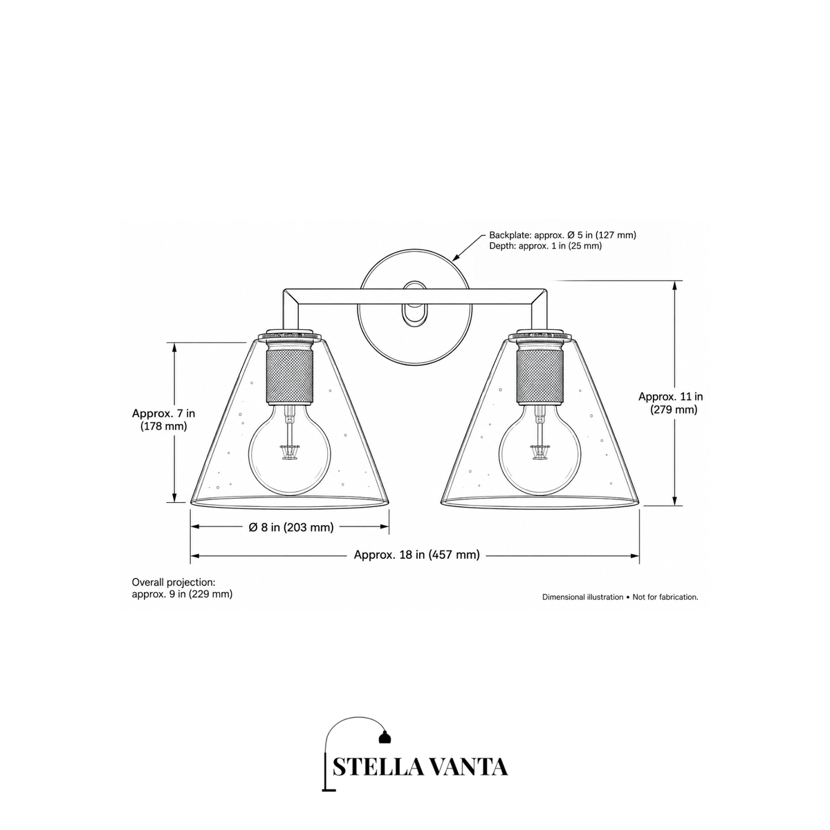 Twin Funnel Glass Vanity Sconce