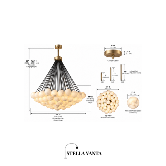 Celestial Alabaster Orb Chandelier