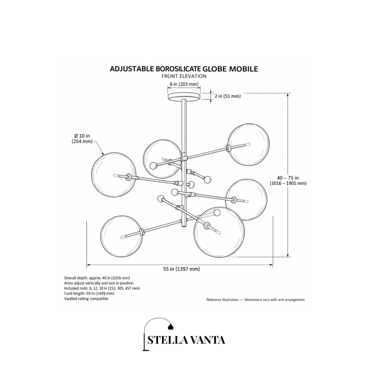 Adjustable Borosilicate Globe Mobile