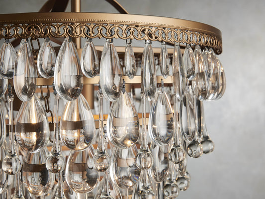 Antique Gold Crystal Drop Chandelier