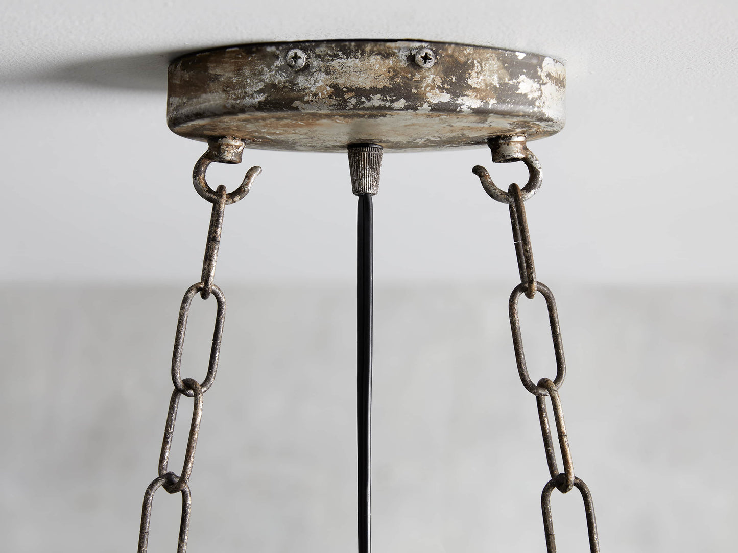 Antiqued Iron Crystal Cage Island Chandelier