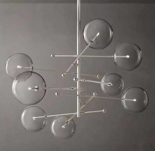 Articulated Clear Globe Mobile Chandelier