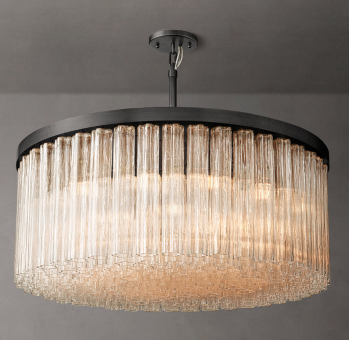 Grand Blown Glass Petal Chandelier