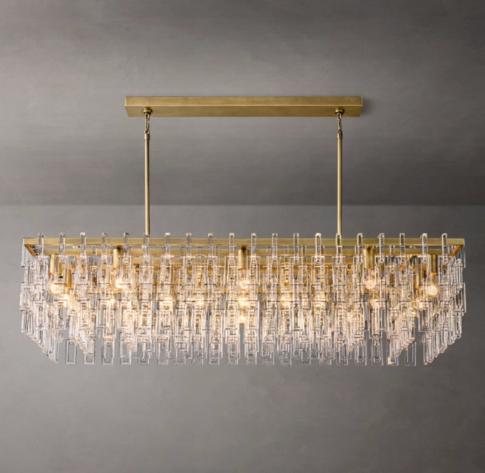 Linked Optical Crystal Island Chandelier