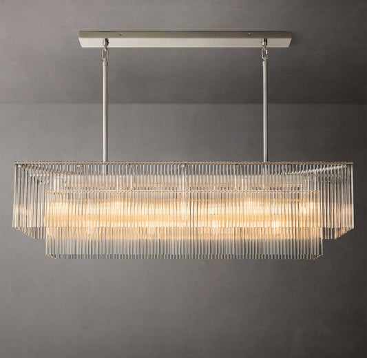 Lucienne Carved Glass Linear Chandelier