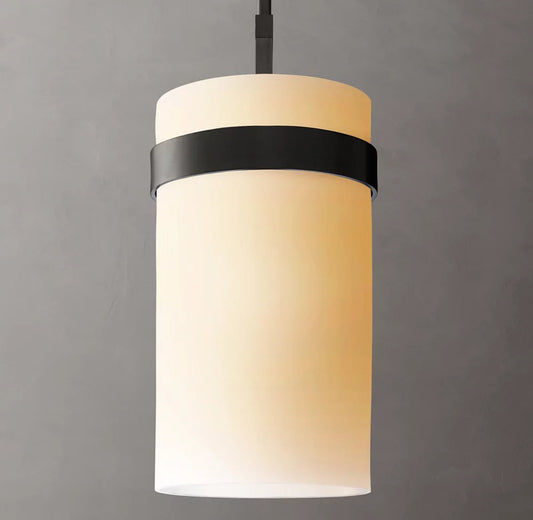 Milk Glass Column Pendant