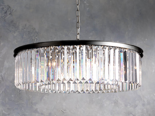 Oil-Rubbed Crystal Deco Chandelier