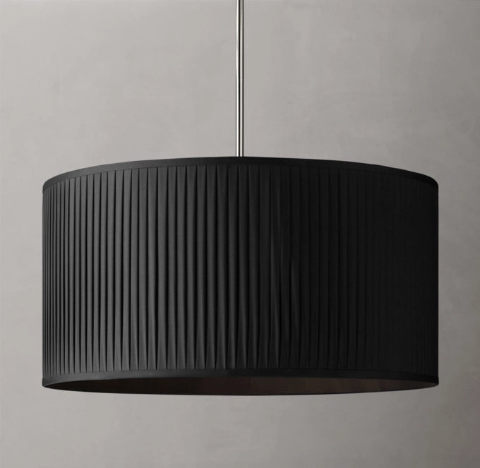 Pleated Silk Drum Pendant