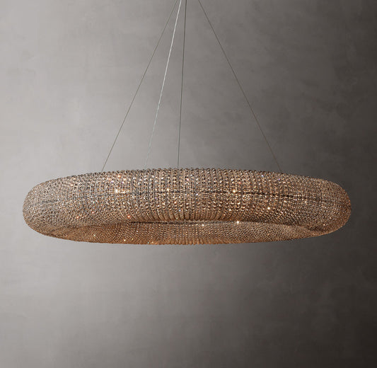 Smoke Crystal Garland Halo Chandelier