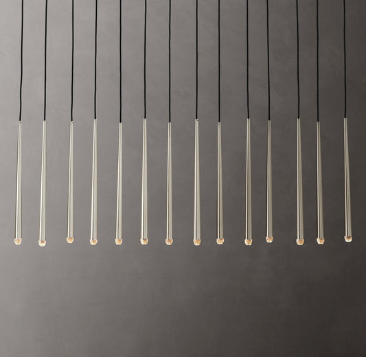 Suspended Brass Column LED Chandelier