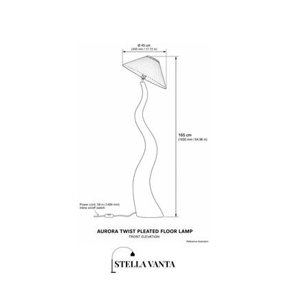 Aurora Twist Pleated Floor Lamp