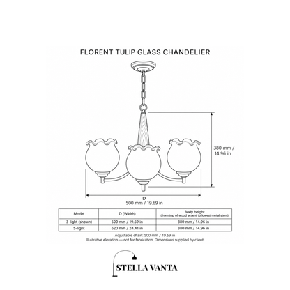 Florent Tulip Glass Chandelier