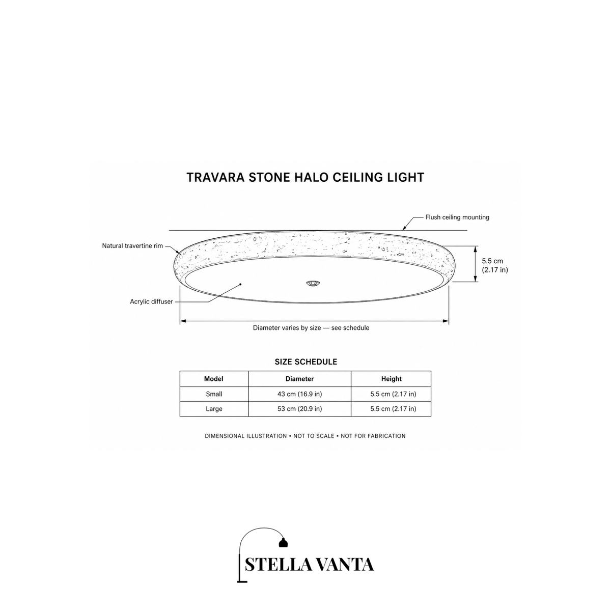 Travara Stone Halo Ceiling Light