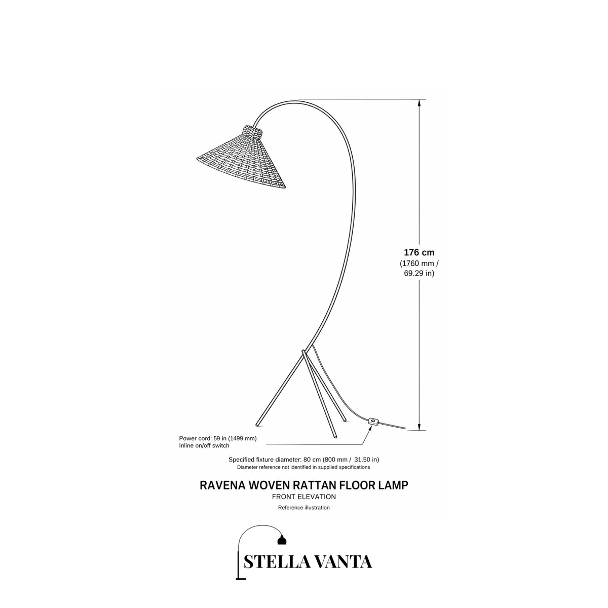 Ravena Woven Rattan Floor Lamp
