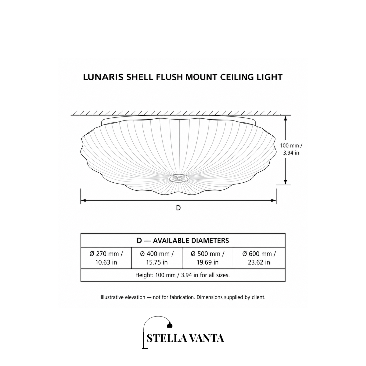 Lunaris Shell Flush Mount Ceiling Light