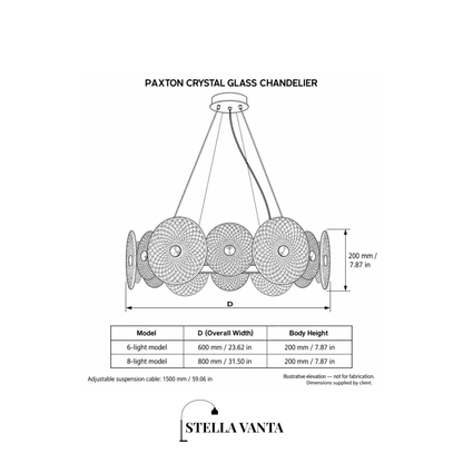 Paxton Crystal Glass Chandelier