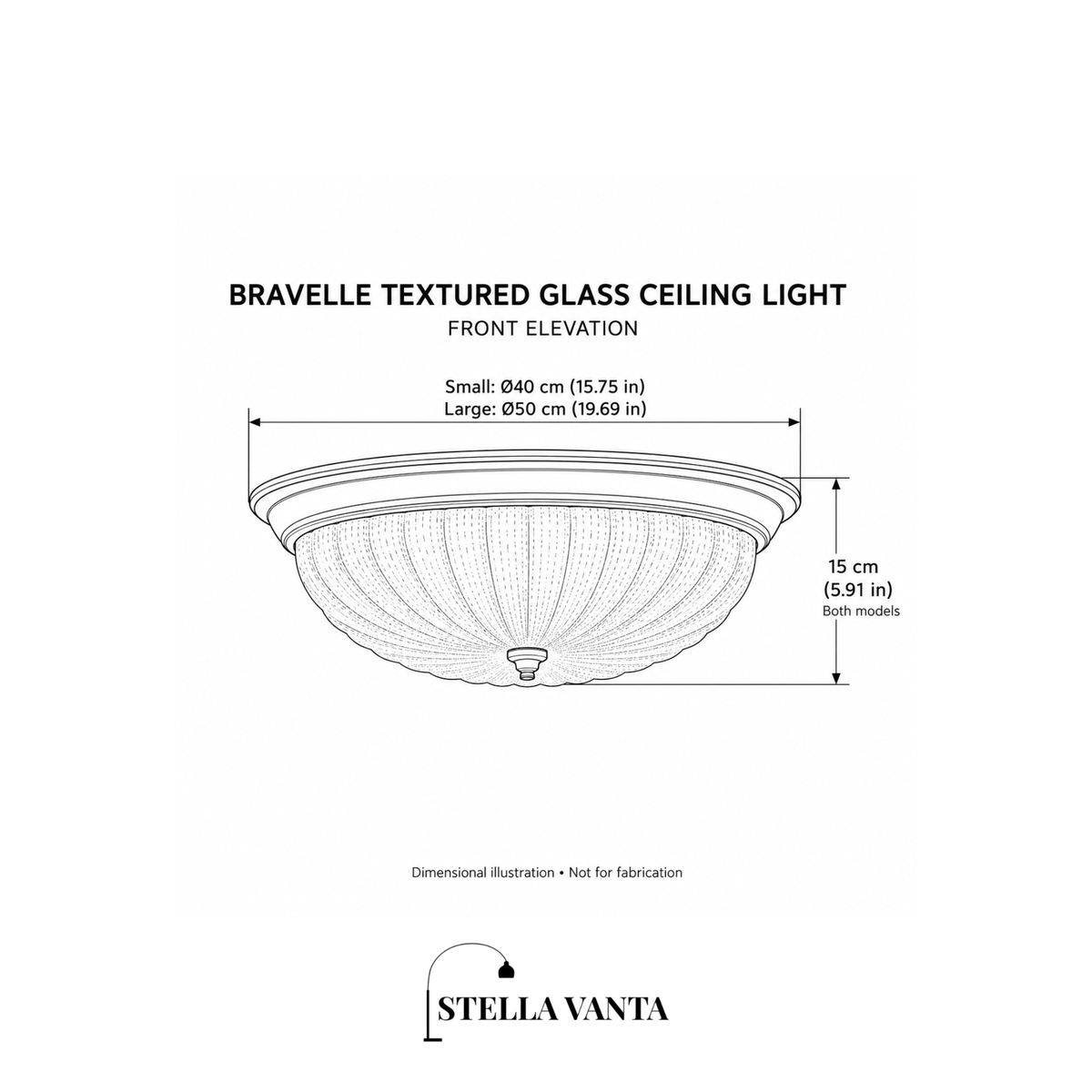 Bravelle Textured Glass Ceiling Light