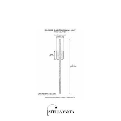 Hammered Glass Column Wall Light