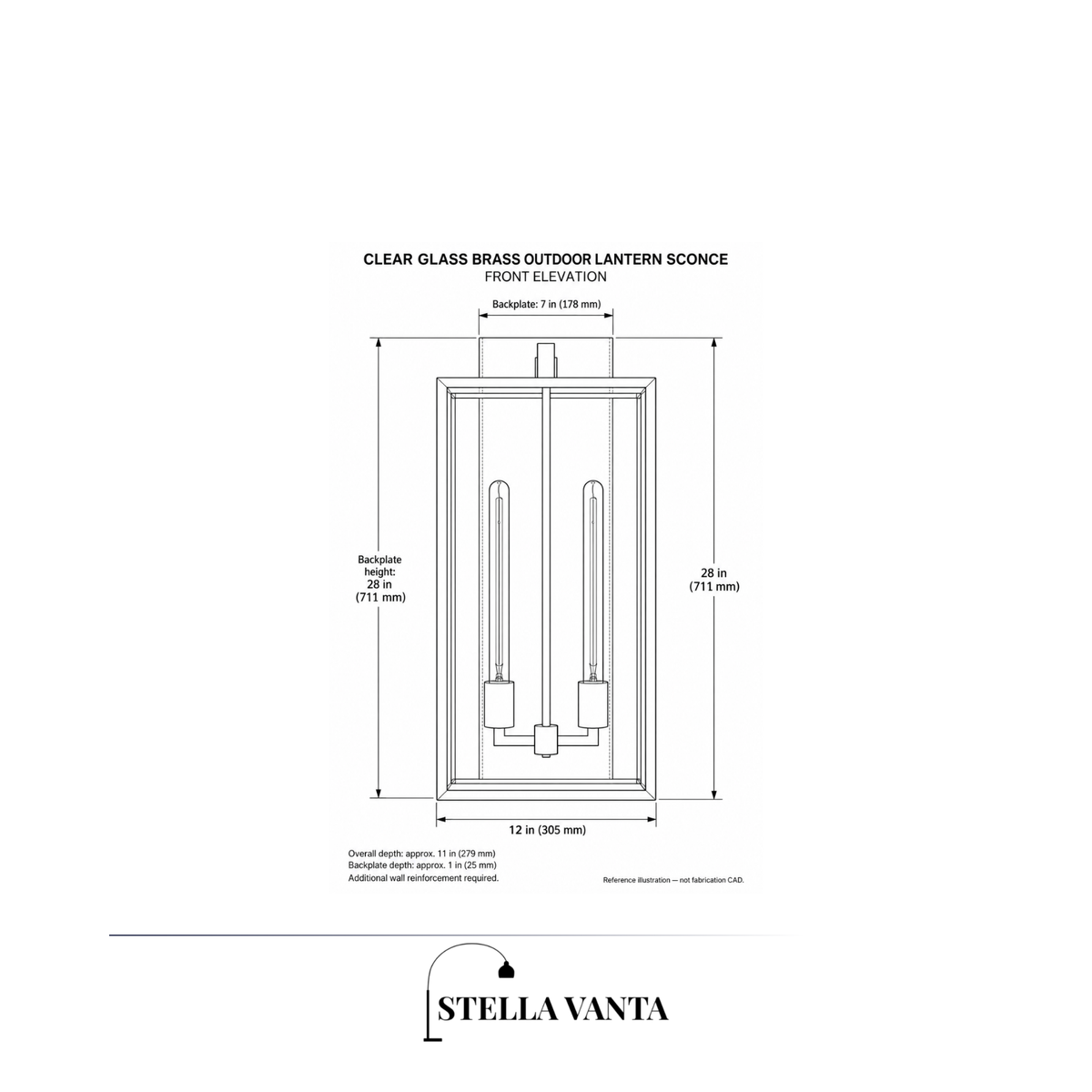 Clear Glass Brass Outdoor Lantern Sconce