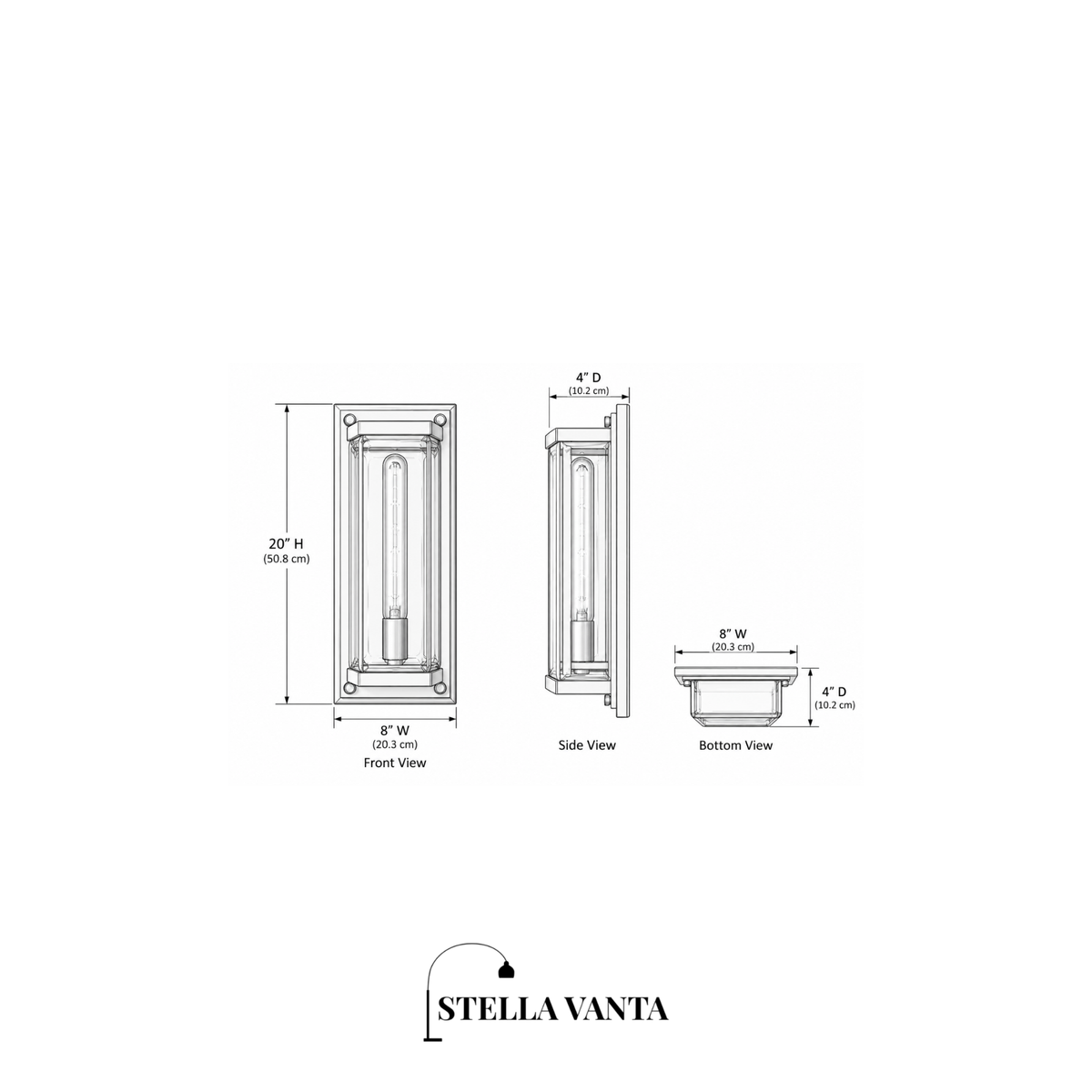 Rectangular Optical Glass Outdoor Sconce