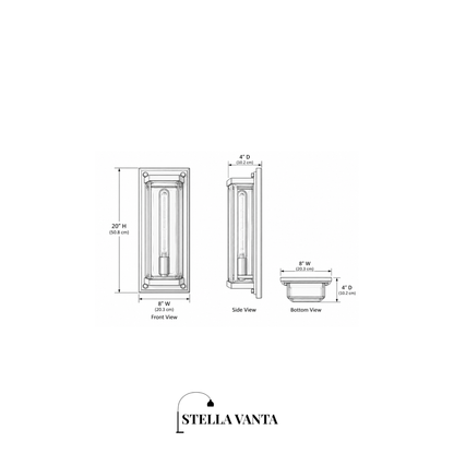 Rectangular Optical Glass Outdoor Sconce