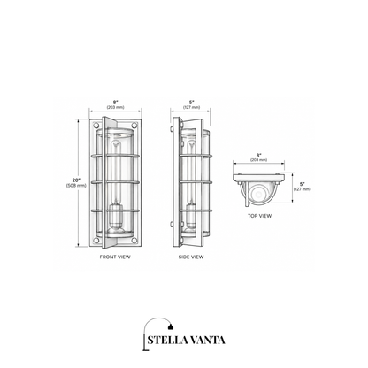 Optical Glass Bronze Outdoor Sconce