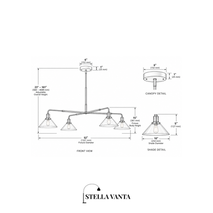 Clear Cone Industrial Ring Chandelier