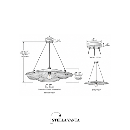 Sun-Dried Milpa Wood Dome Chandelier