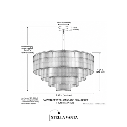 Carved Crystal Cascade Chandelier