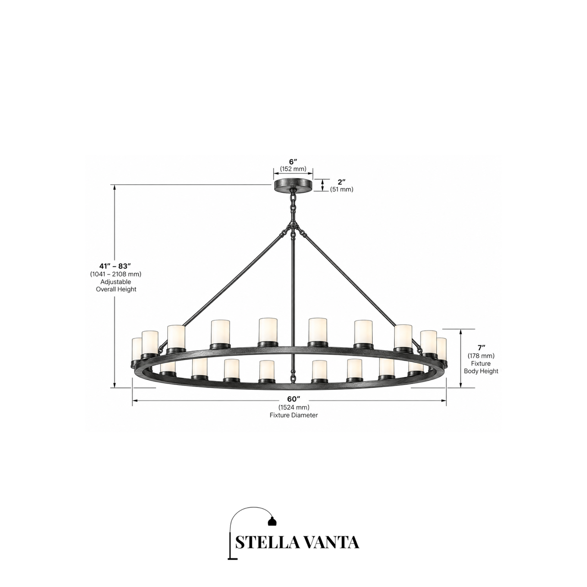 Forged Opal Halo Chandelier