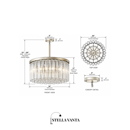 Tiered Blown Glass Globe Chandelier