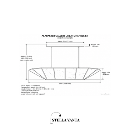 Alabaster Gallery Linear Chandelier