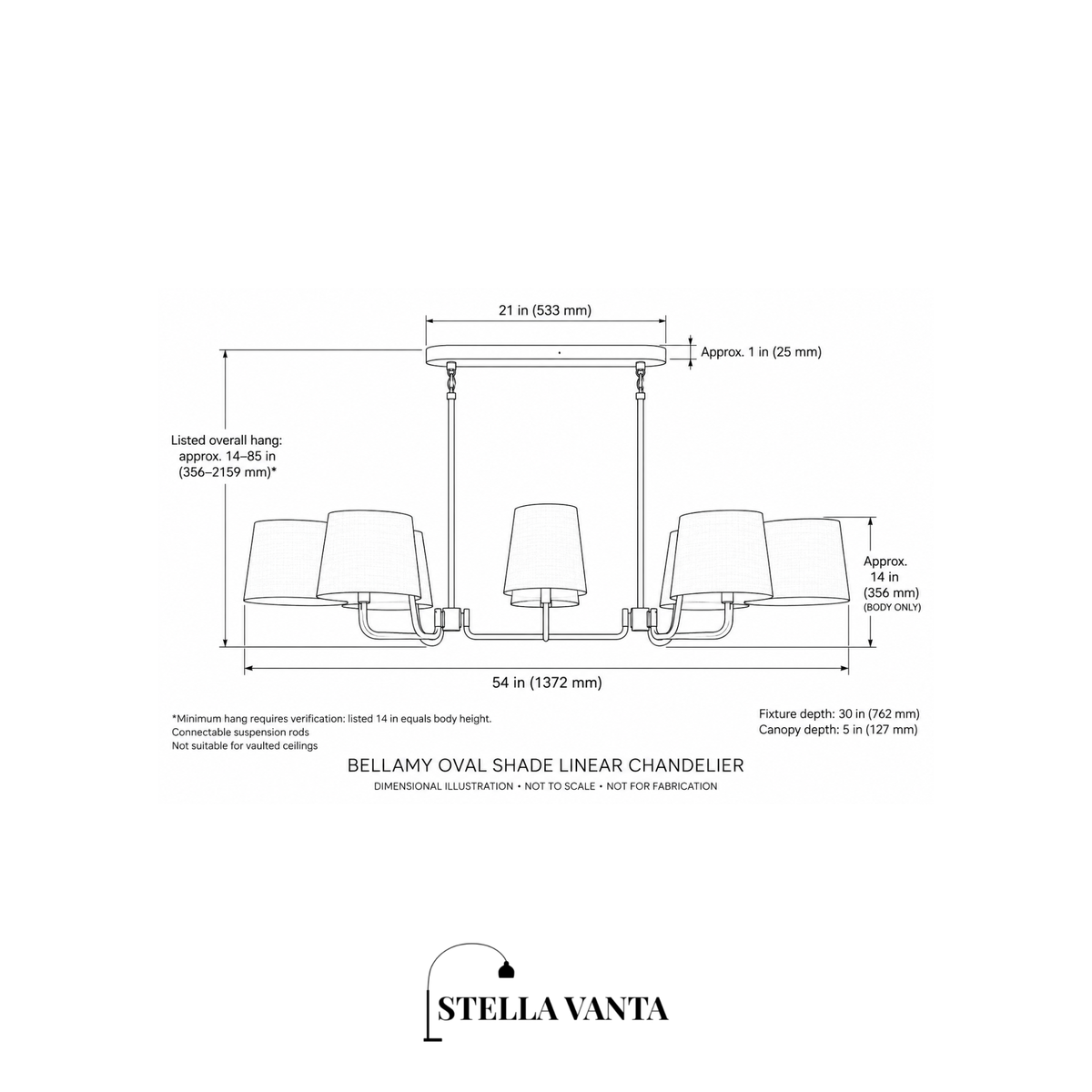 Bellamy Oval Shade Linear Chandelier