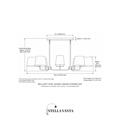 Bellamy Oval Shade Linear Chandelier