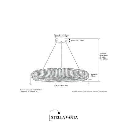 Celestia Faceted Crystal Halo Chandelier