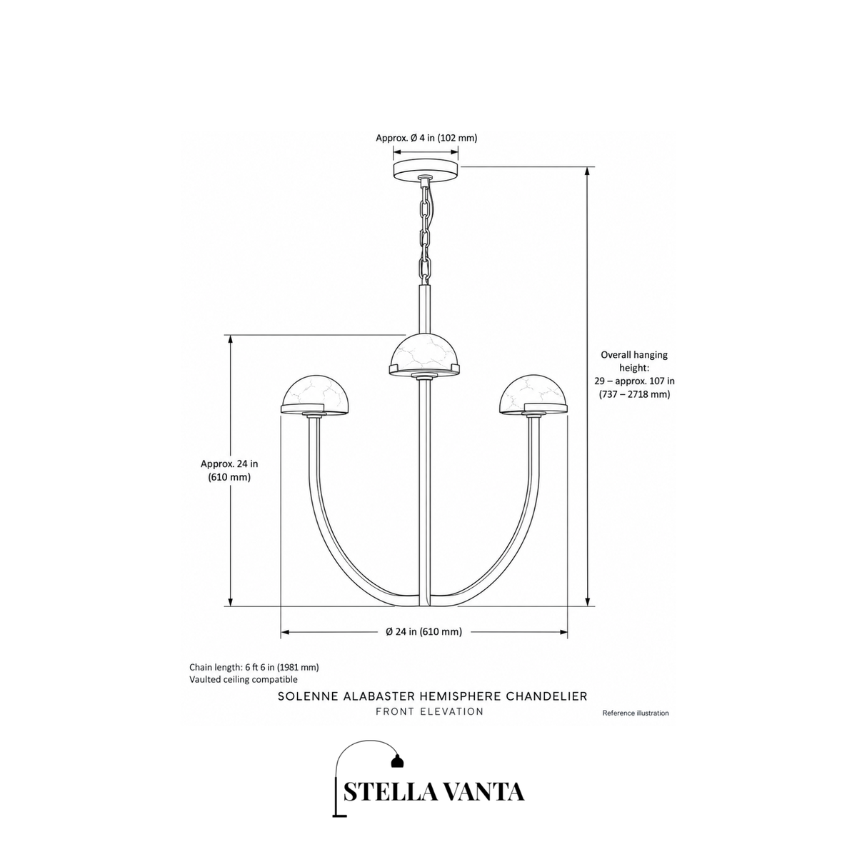 Solenne Alabaster Hemisphere Chandelier