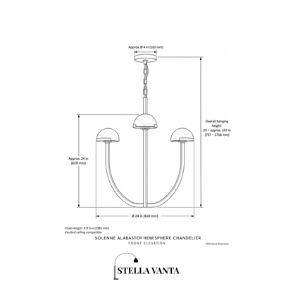 Solenne Alabaster Hemisphere Chandelier
