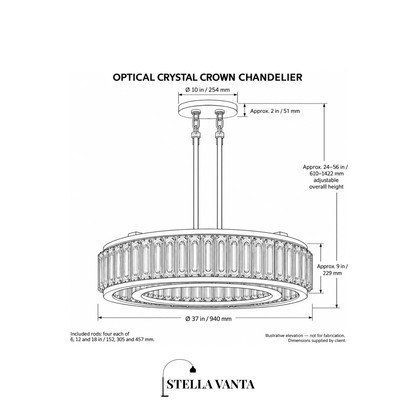 Optical Crystal Crown Chandelier