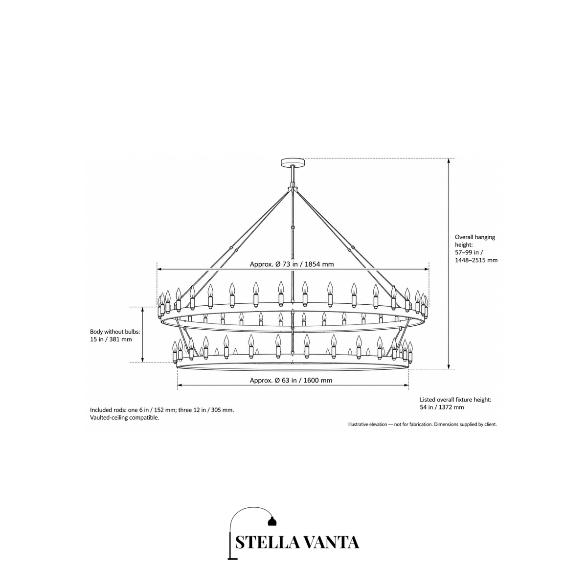Forgecrest Two-Tier Candelabra Chandelier