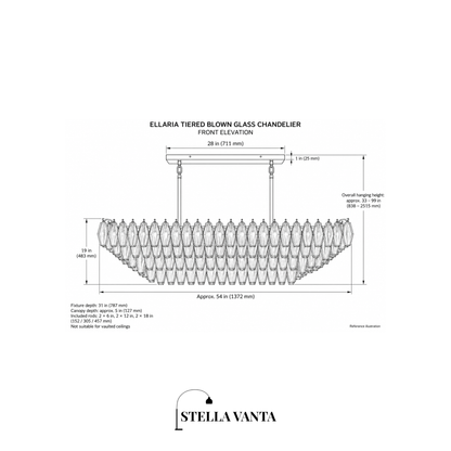 Ellaria Tiered Blown Glass Chandelier