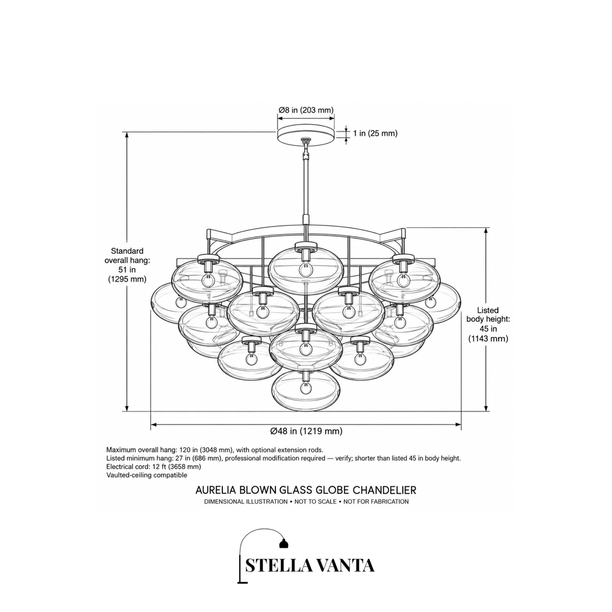 Aurelia Blown Glass Globe Chandelier