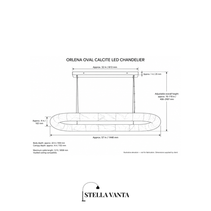 Orlena Oval Calcite LED Chandelier