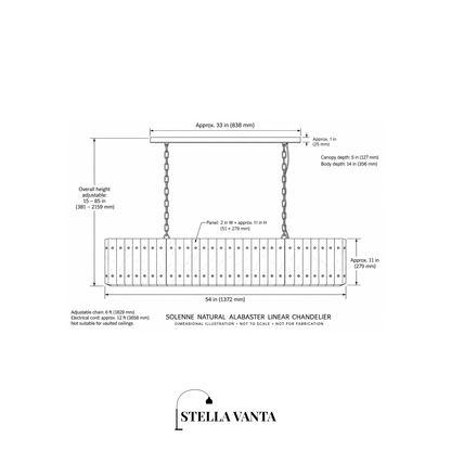 Solenne Natural Alabaster Linear Chandelier
