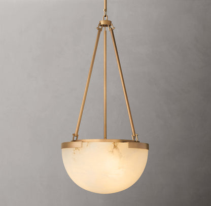 Alabaster Bell Brass Pendant