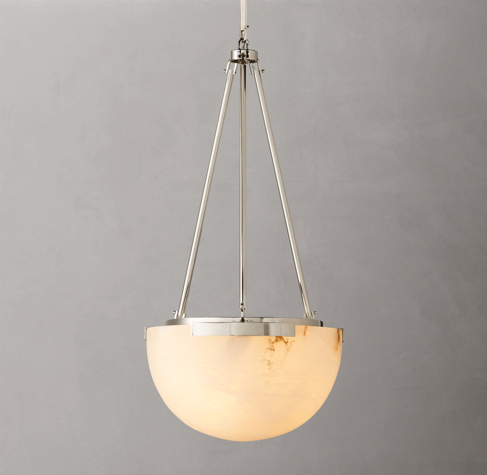 Alabaster Bell Brass Pendant