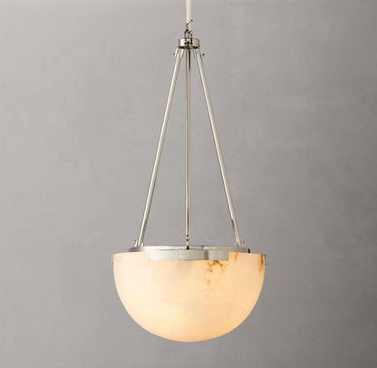 Alabaster Bell Brass Pendant