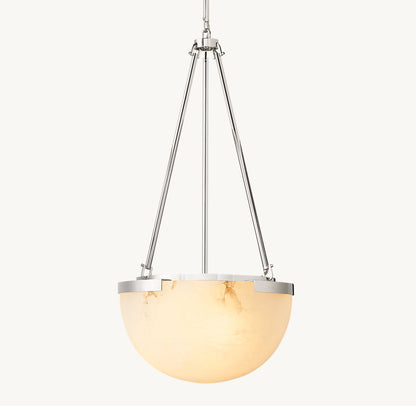 Alabaster Bell Brass Pendant