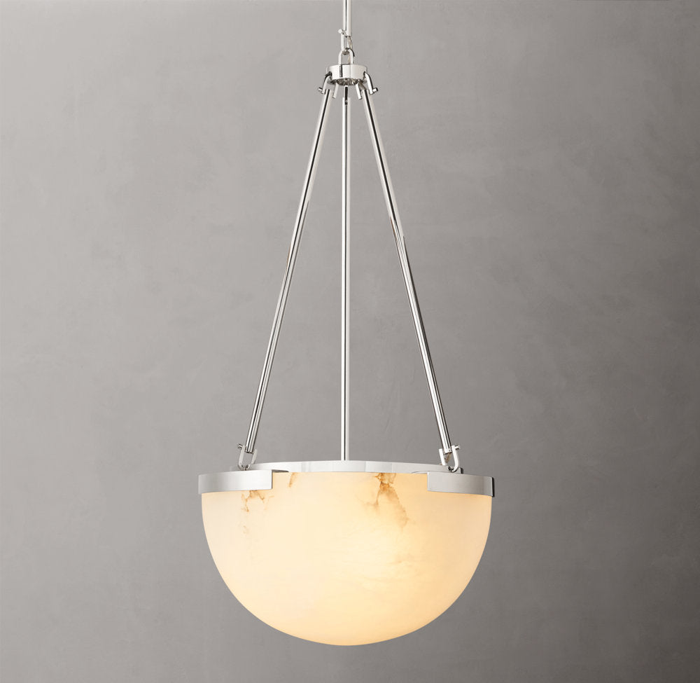 Alabaster Bell Brass Pendant